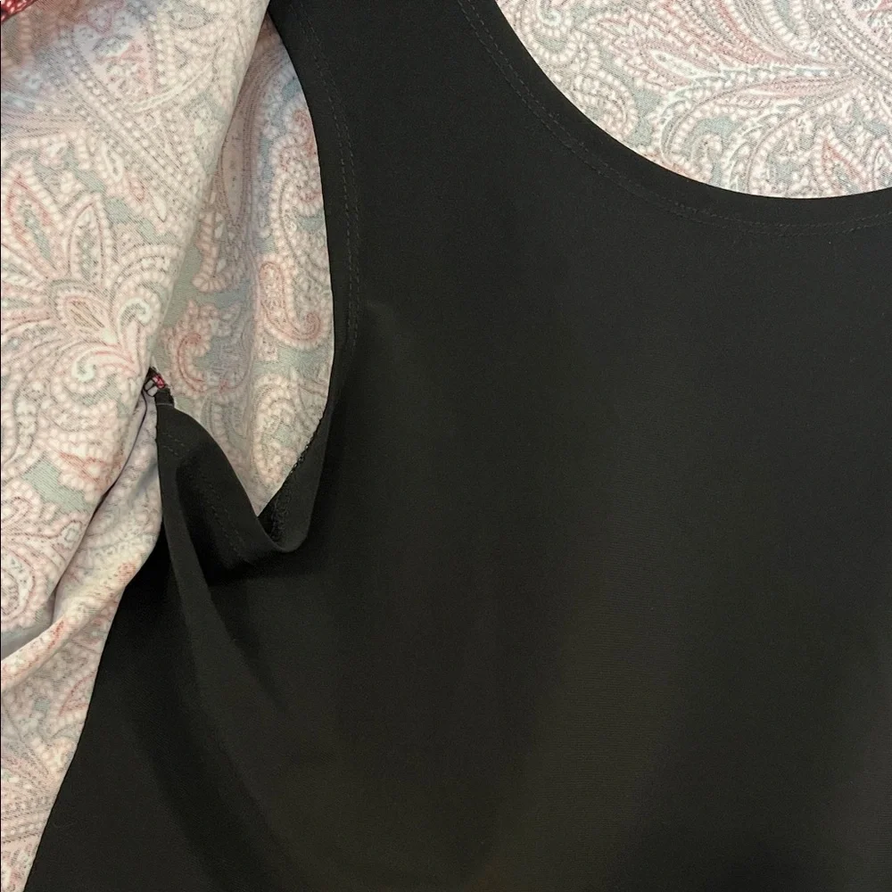 Notations Red and Black Paisley Cardigan with Tank Petite Large - Picture 6 of 7